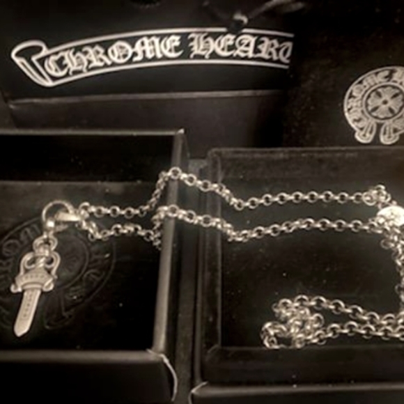 Chrome Hearts Silver Sword Pendant W/Silver Chain - Picture 1 of 10